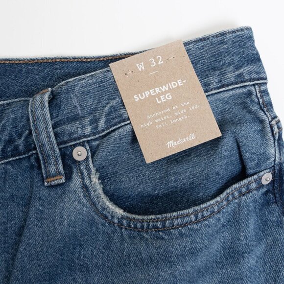 Madewell Super Wide Leg Jeans High Rise 90s Style Fannin Wash - Picture 9 of 15